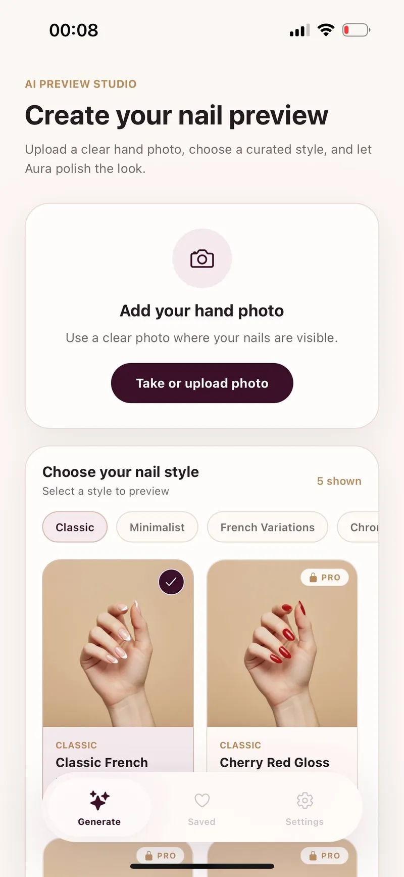 Aura Nails — app screenshot